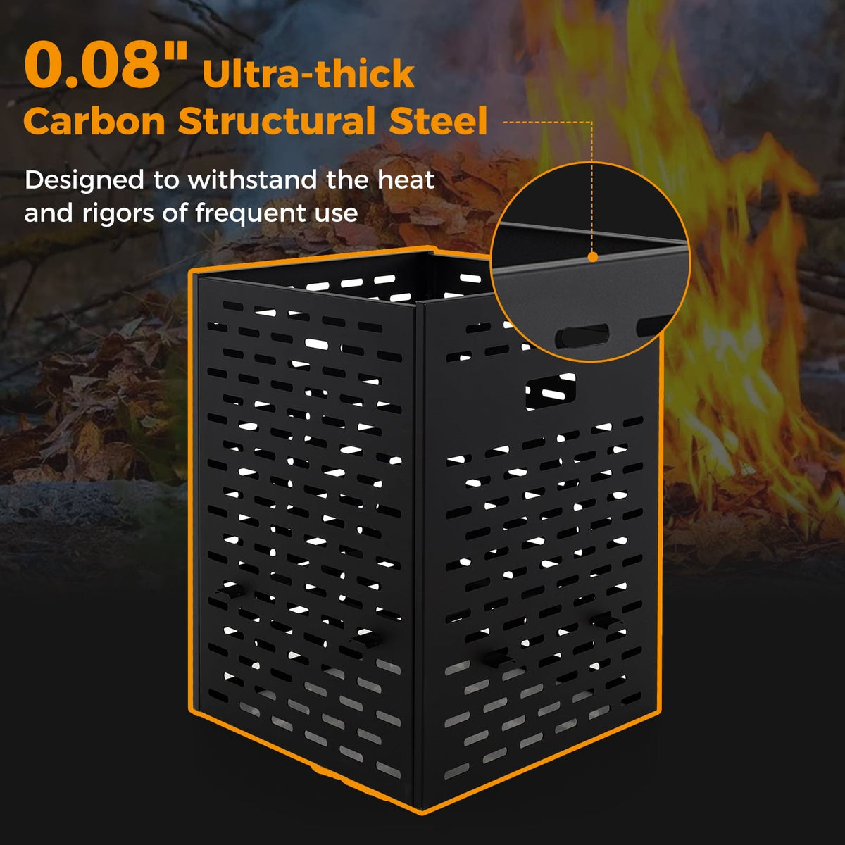 30 Inches Ultra Thick Burn Barrel with Venting Patterns and 4 Cross Braces-Fireplace Tools-DECOROLALA