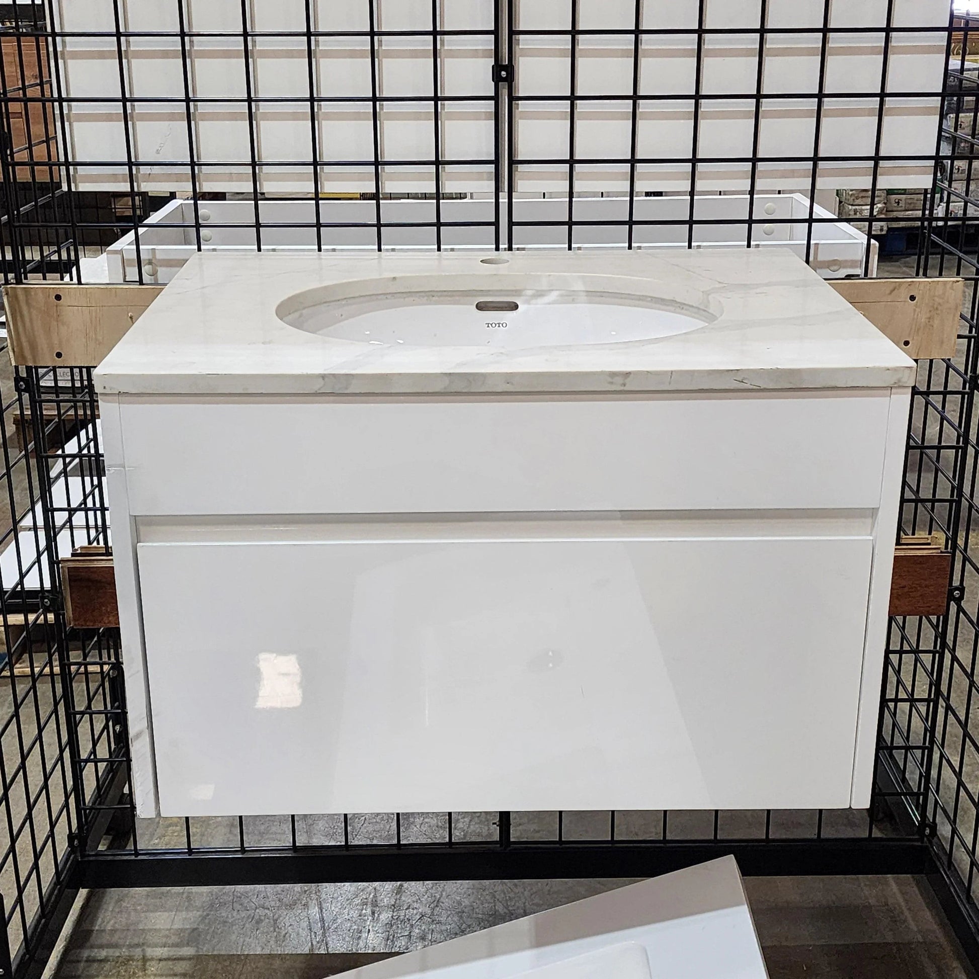 30" Lily White Wall Mount Bathroom Vanity w/ White Quartz Countertop - SAMPLE SALE-Bathroom Vanity-DECOROLALA