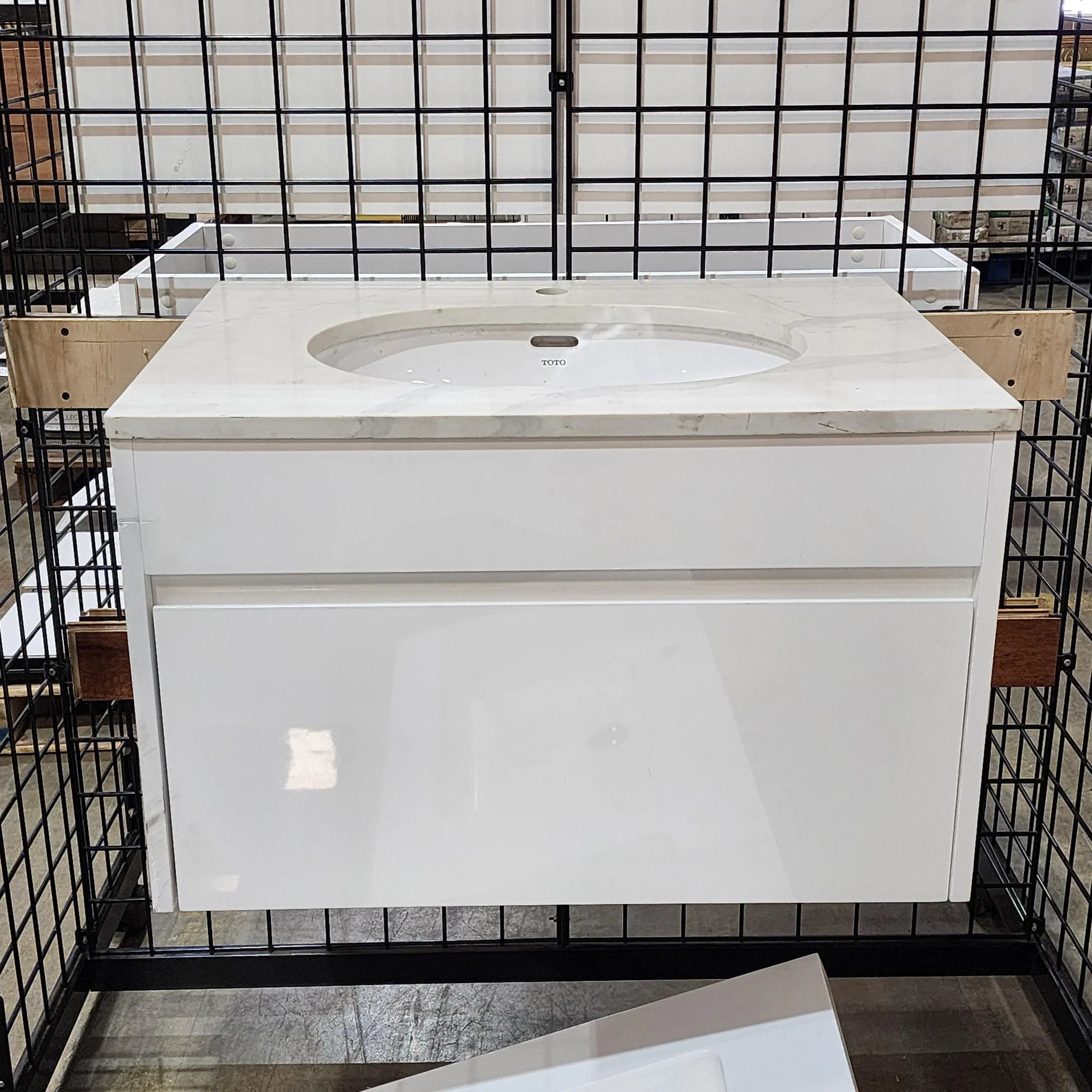 30" Lily White Wall Mount Bathroom Vanity w/ White Quartz Countertop - SAMPLE SALE-Bathroom Vanity-DECOROLALA