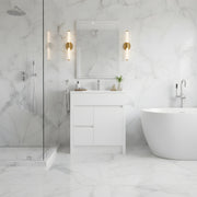 30" Matte White Freestanding Bathroom Vanity with White Ceramic Countertop-Migration_Bathroom Vanities-DECOROLALA