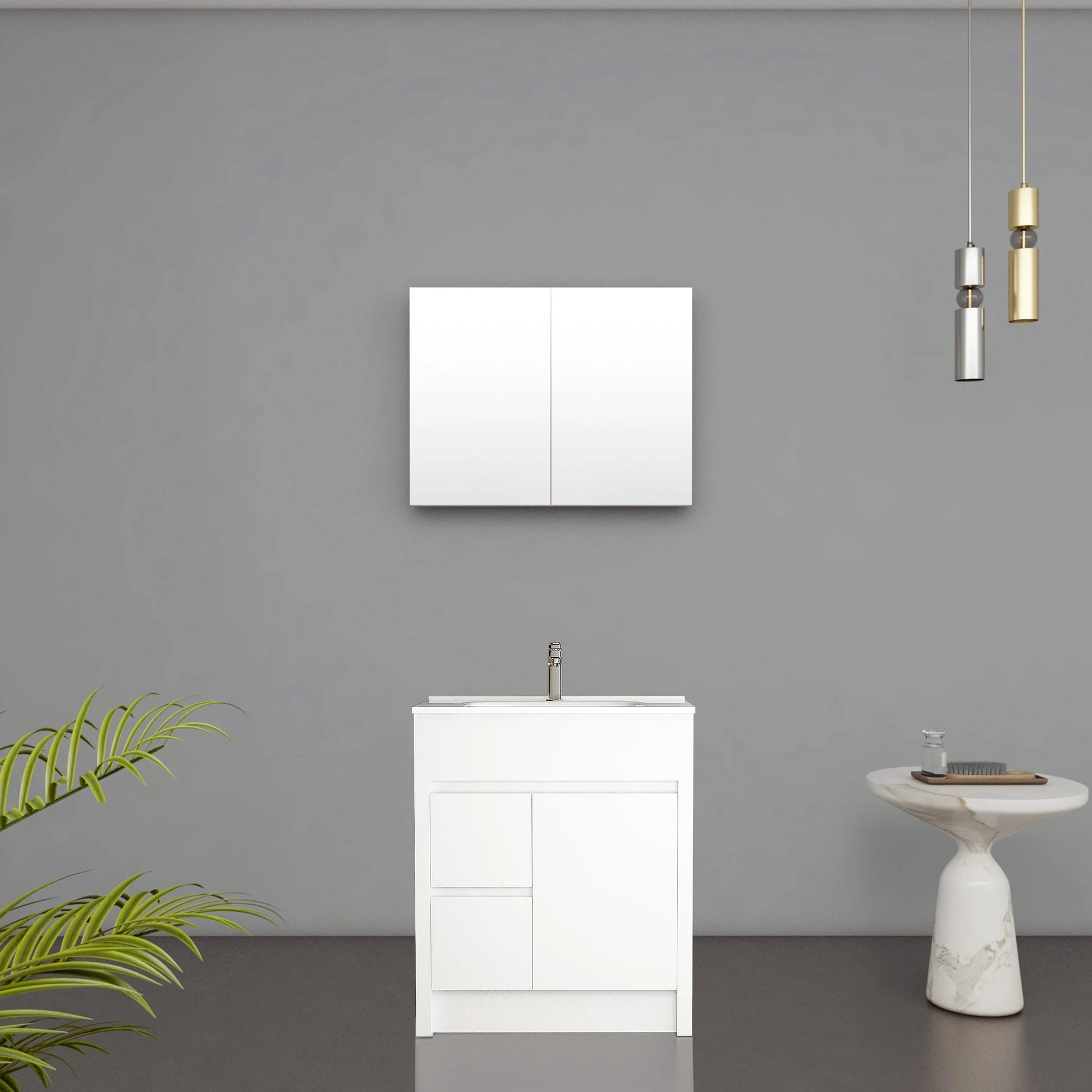 30" Matte White Medicine Cabinet-Migration_Bathroom Vanities-DECOROLALA