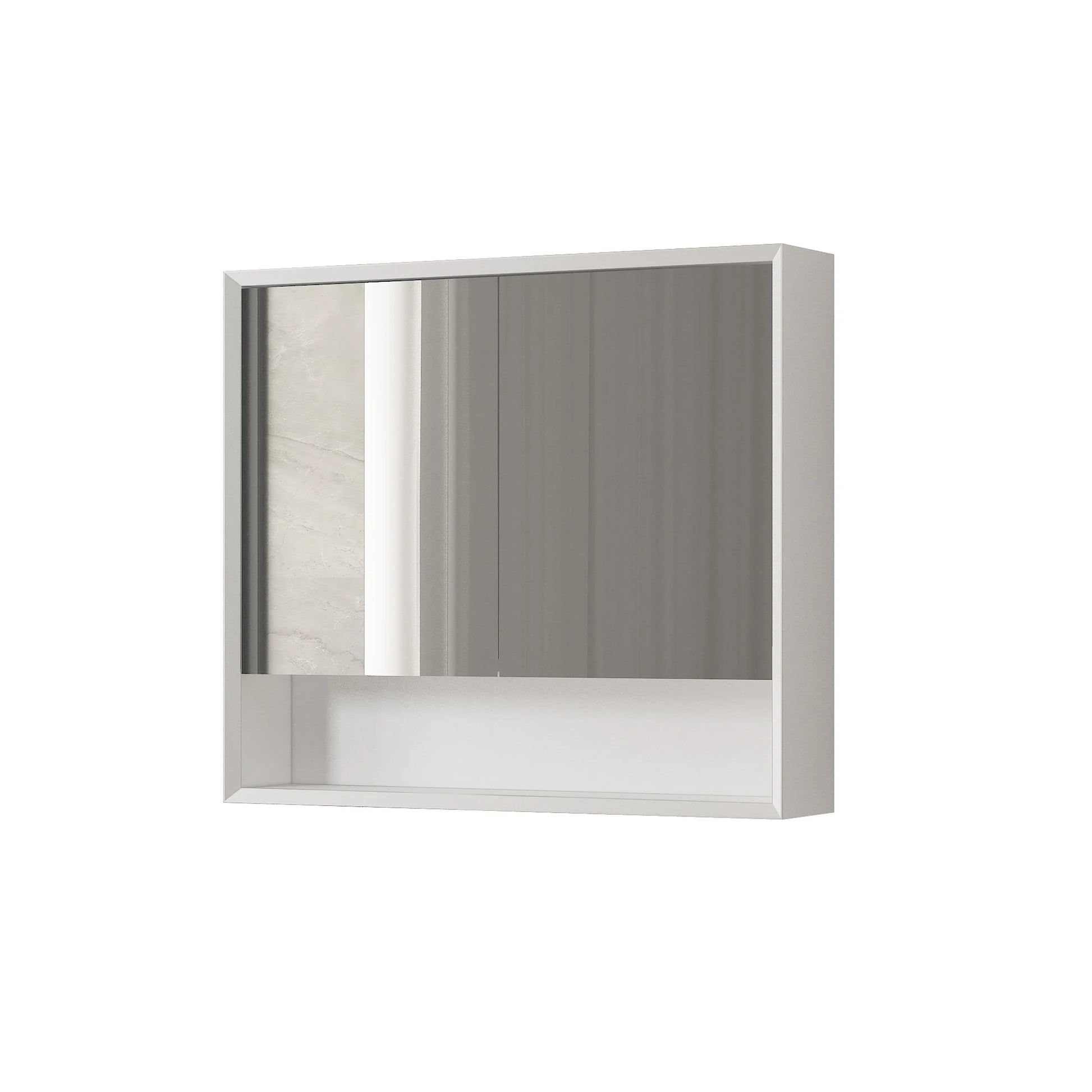 30" Matte White Medicine Cabinet with Mirror-Migration_Bathroom Vanities-DECOROLALA