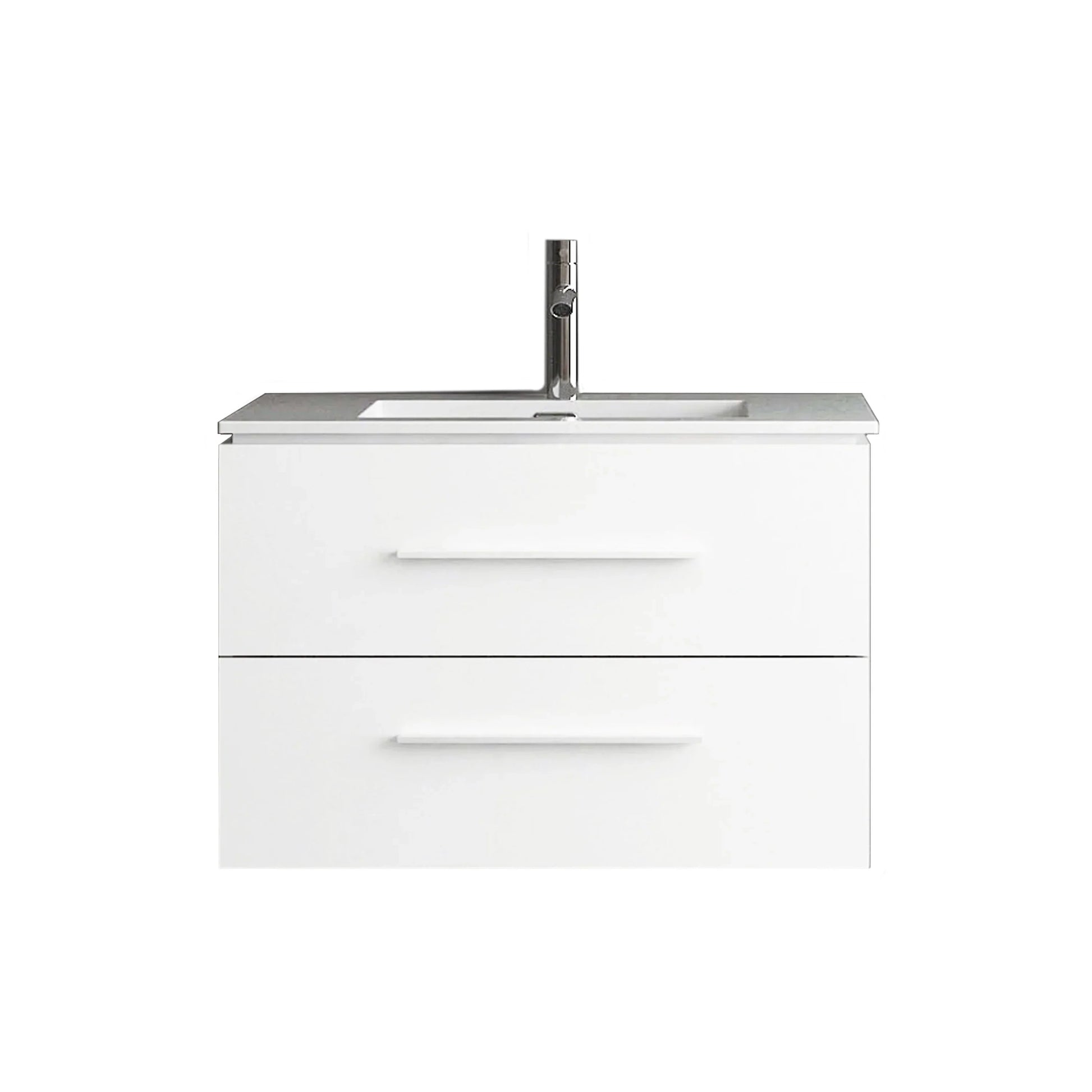 30" Matte White Wall Mount Bathroom Vanity with White Ceramic Countertop-Migration_Bathroom Vanities-DECOROLALA