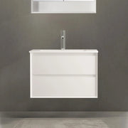 30" Matte White Wall Mount Bathroom Vanity with White Ceramic Countertop-Migration_Bathroom Vanities-DECOROLALA
