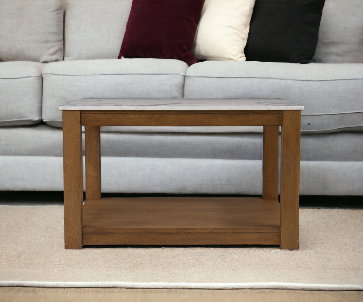 30" Natural And Natural Brown Solid Manufactured Wood Square Coffee Table-Coffee Tables-DECOROLALA