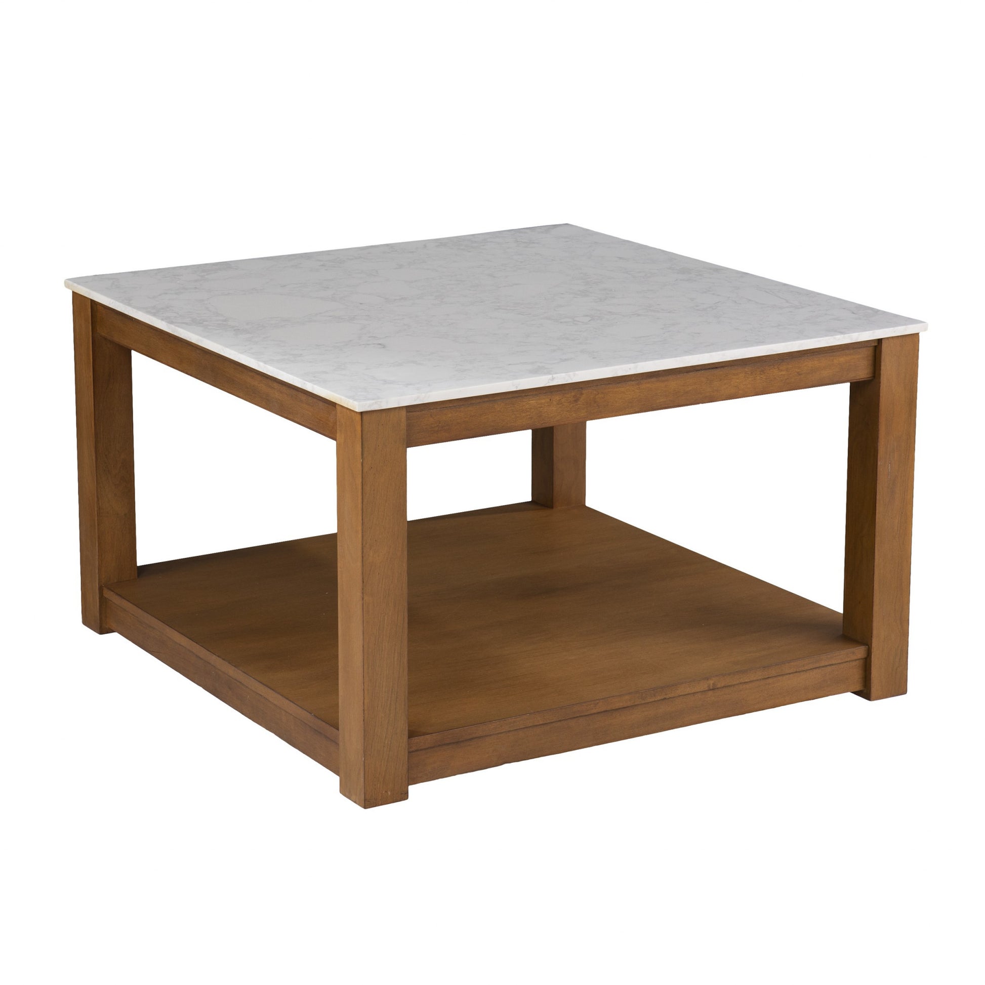 30" Natural And Natural Brown Solid Manufactured Wood Square Coffee Table-Coffee Tables-DECOROLALA