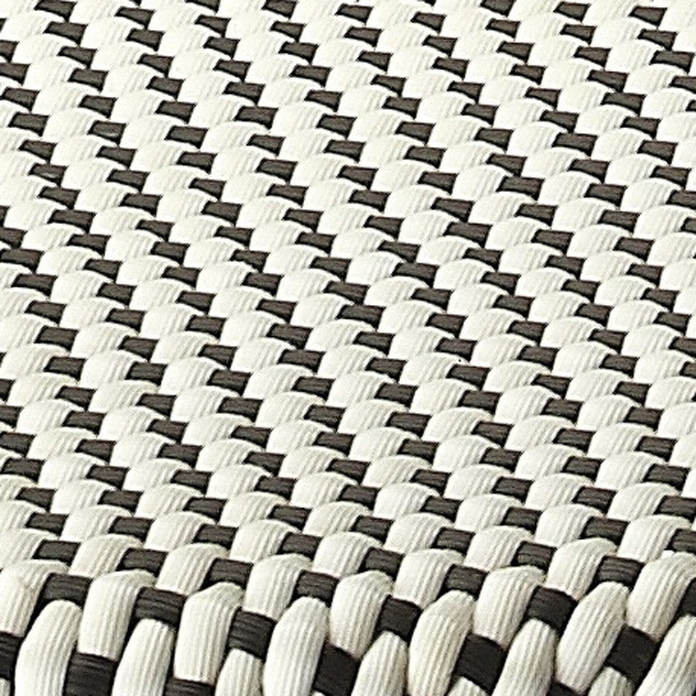 30" Natural Black and White Rattan Backless Bar Height Bar Chair-Bar Chairs-DECOROLALA