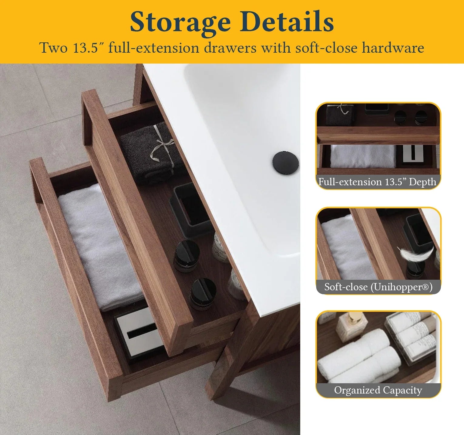 30" Natural Walnut Freestanding Bathroom Vanity with White Solid surface Countertop-Migration_Bathroom Vanities-DECOROLALA