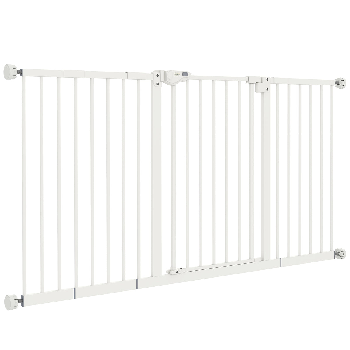 30" Tall Metal Pet Gate with Door and Extensions - White-Dogs-DECOROLALA
