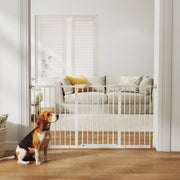 30" Tall Metal Pet Gate with Door and Extensions - White-Dogs-DECOROLALA