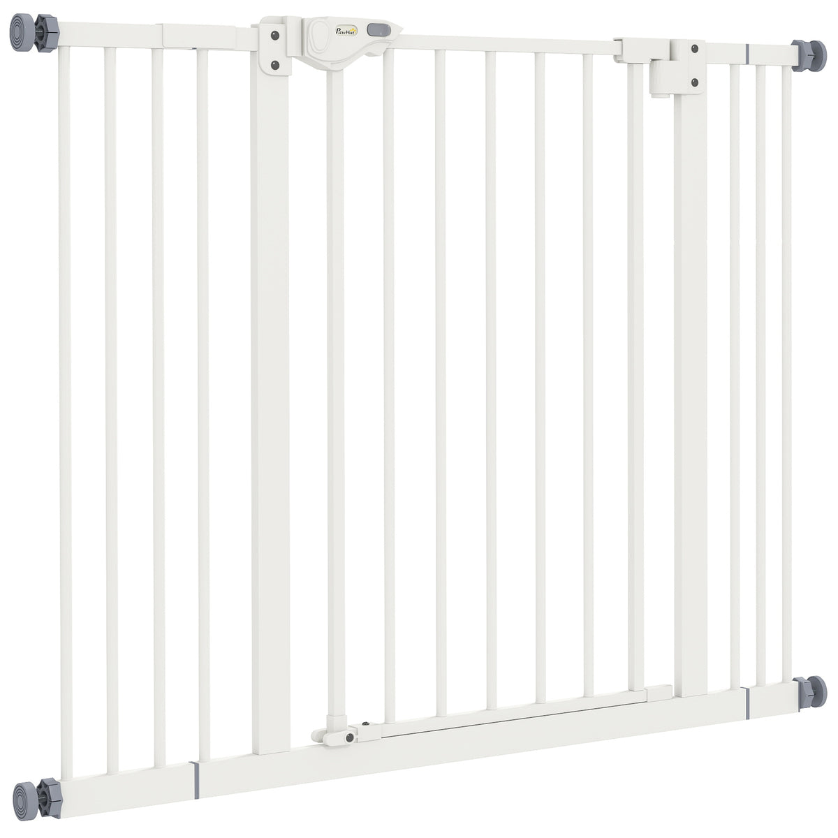 30" Tall Pressure-Mounted Metal Pet Gate - White Adjustable Width-Dogs-DECOROLALA