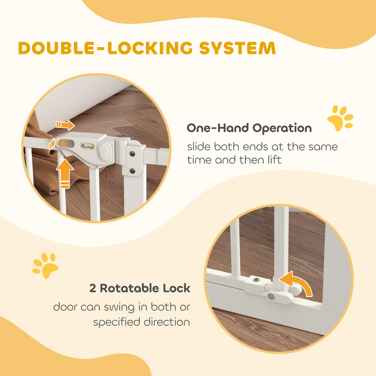 30" Tall Pressure-Mounted Metal Pet Gate - White Adjustable Width-Dogs-DECOROLALA