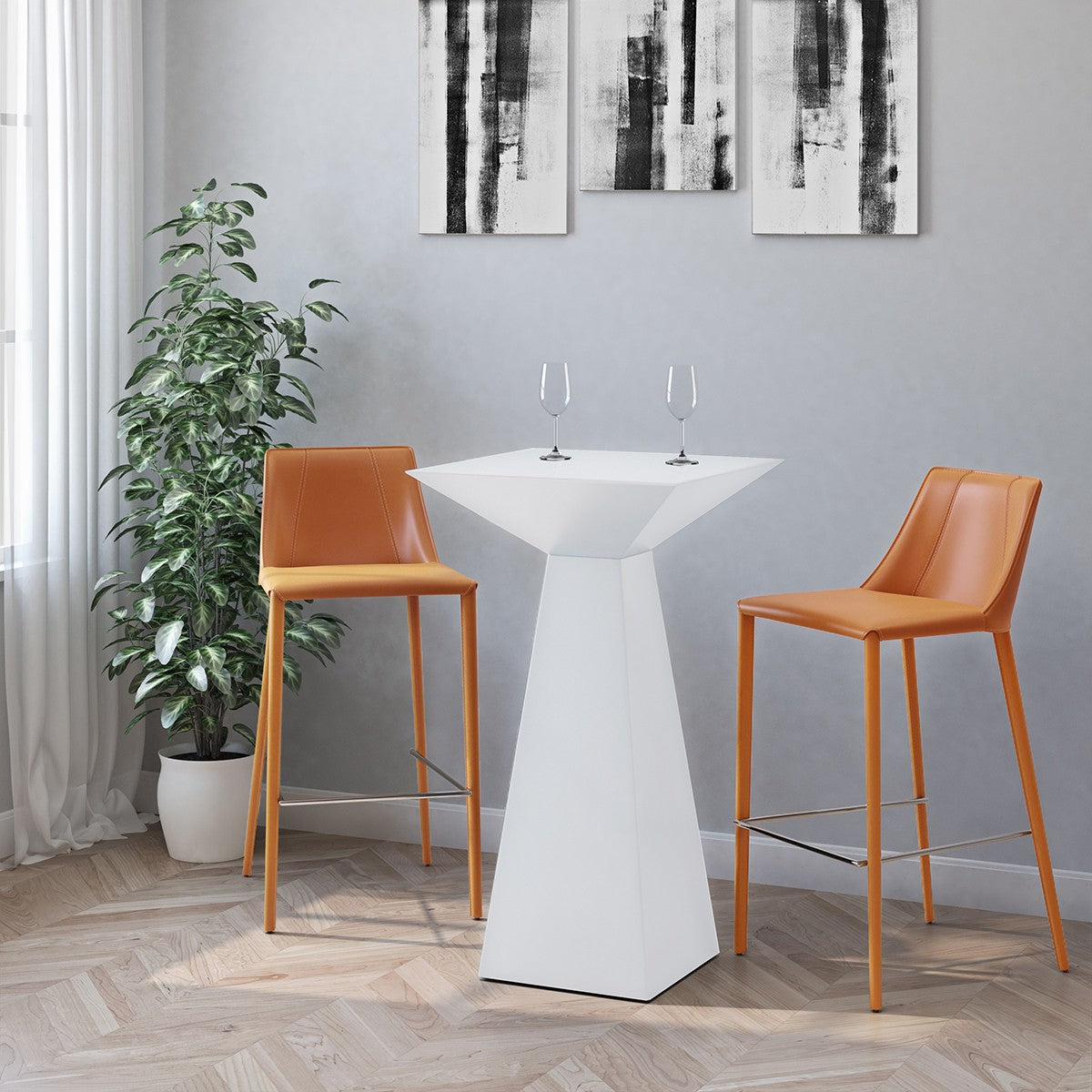 30" Terra Cotta Steel Low Back Bar Height Bar Chair-Bar Chairs-DECOROLALA