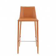 30" Terra Cotta Steel Low Back Bar Height Bar Chair-Bar Chairs-DECOROLALA