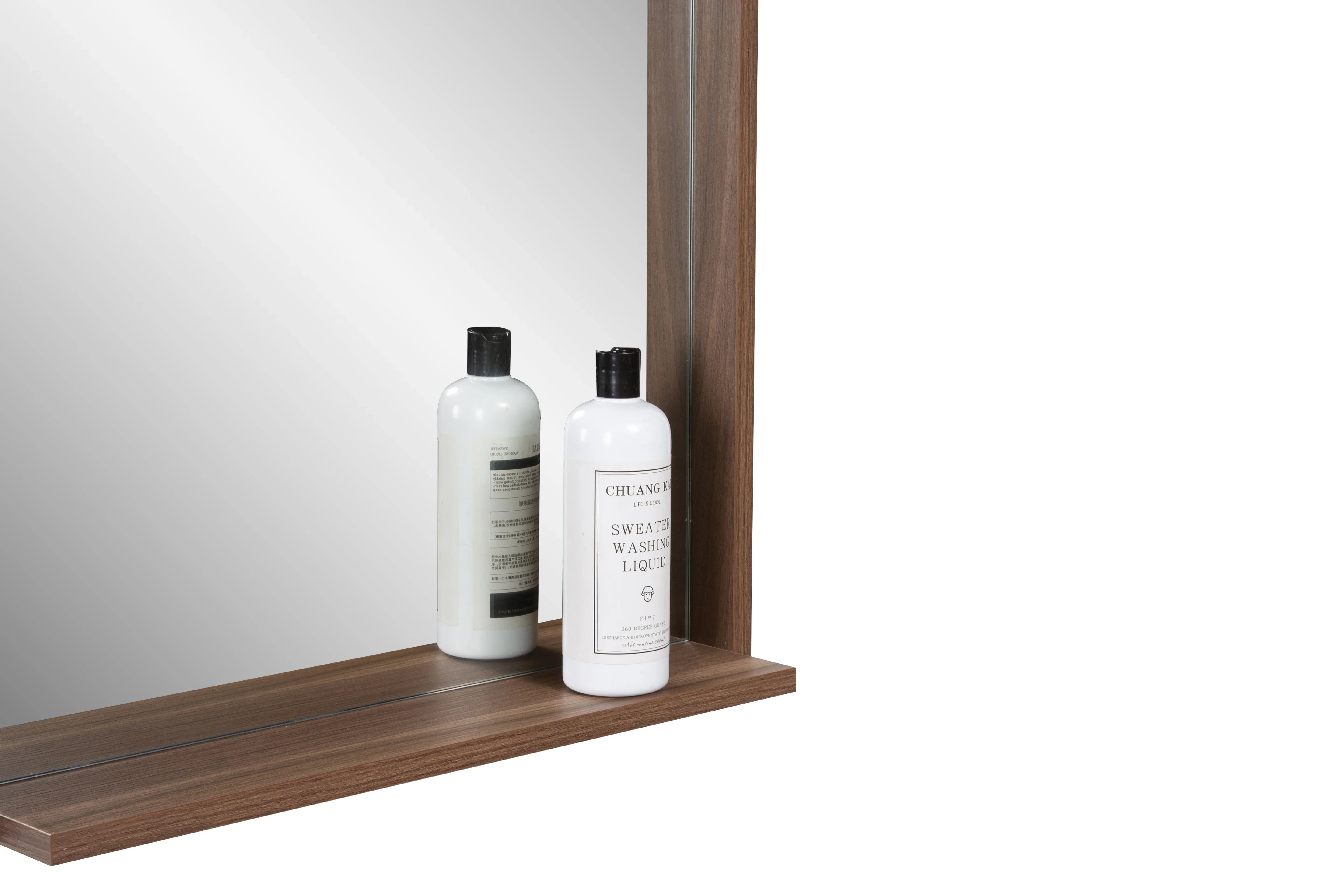 30" Walnut Rectangular Framed Bathroom Mirror-Migration_Mirrors-DECOROLALA