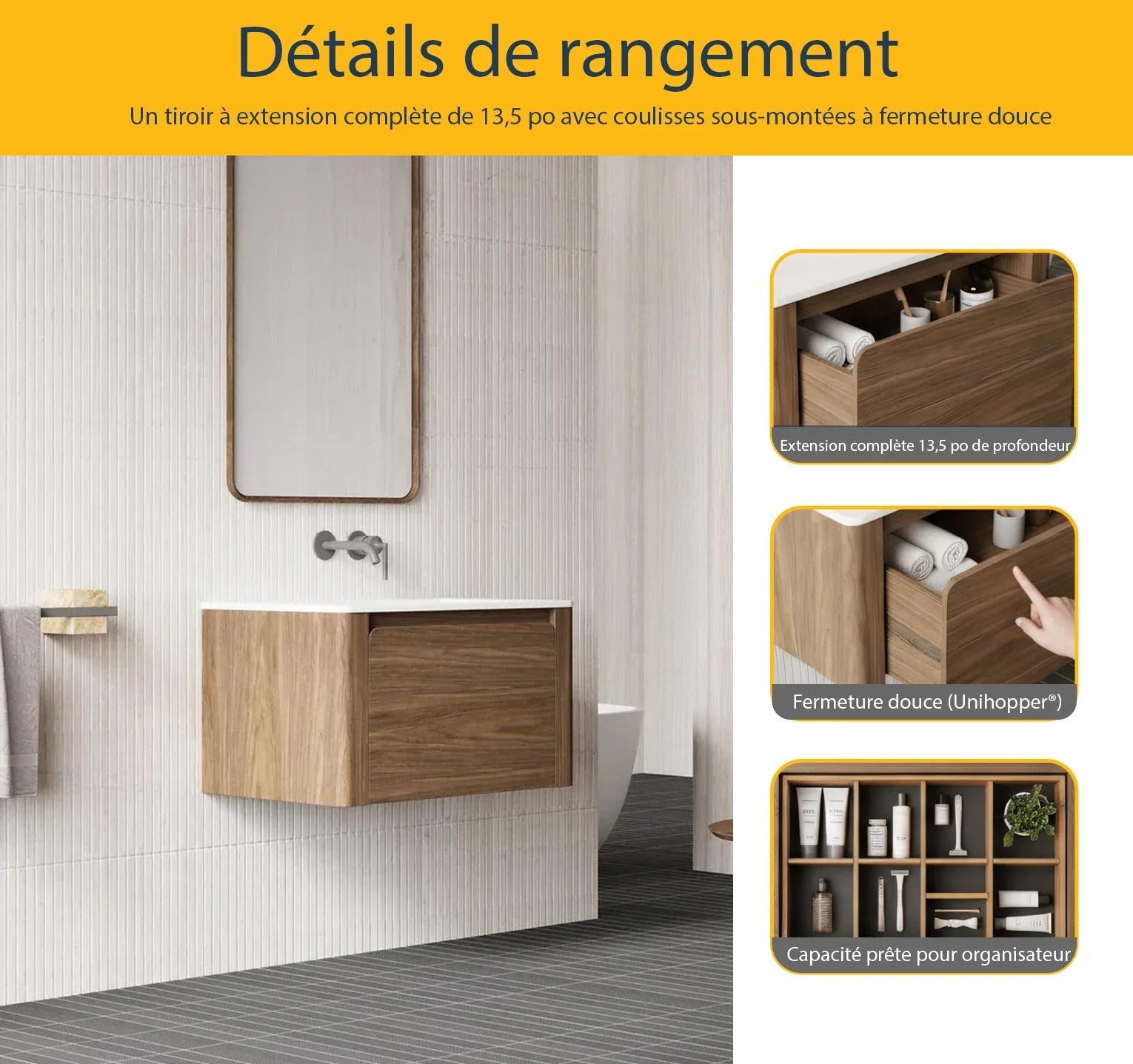 30" Walnut Wall Mount Bathroom Vanity with Matte White Solid Surface Countertop-Migration_Bathroom Vanities-DECOROLALA