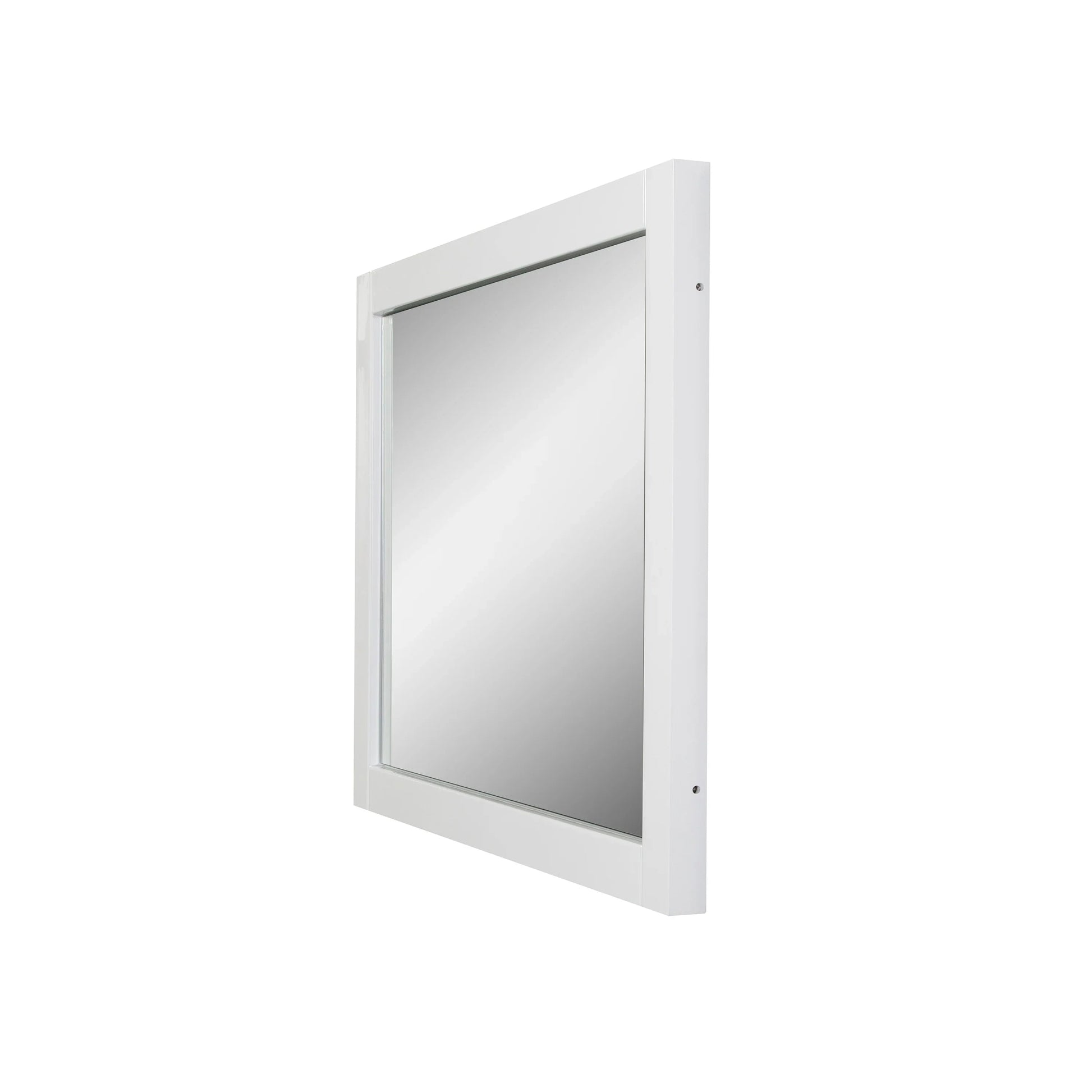 30" White Frame Rectangular Mirror : Horizontal & Vertical Installation-Mirror-DECOROLALA