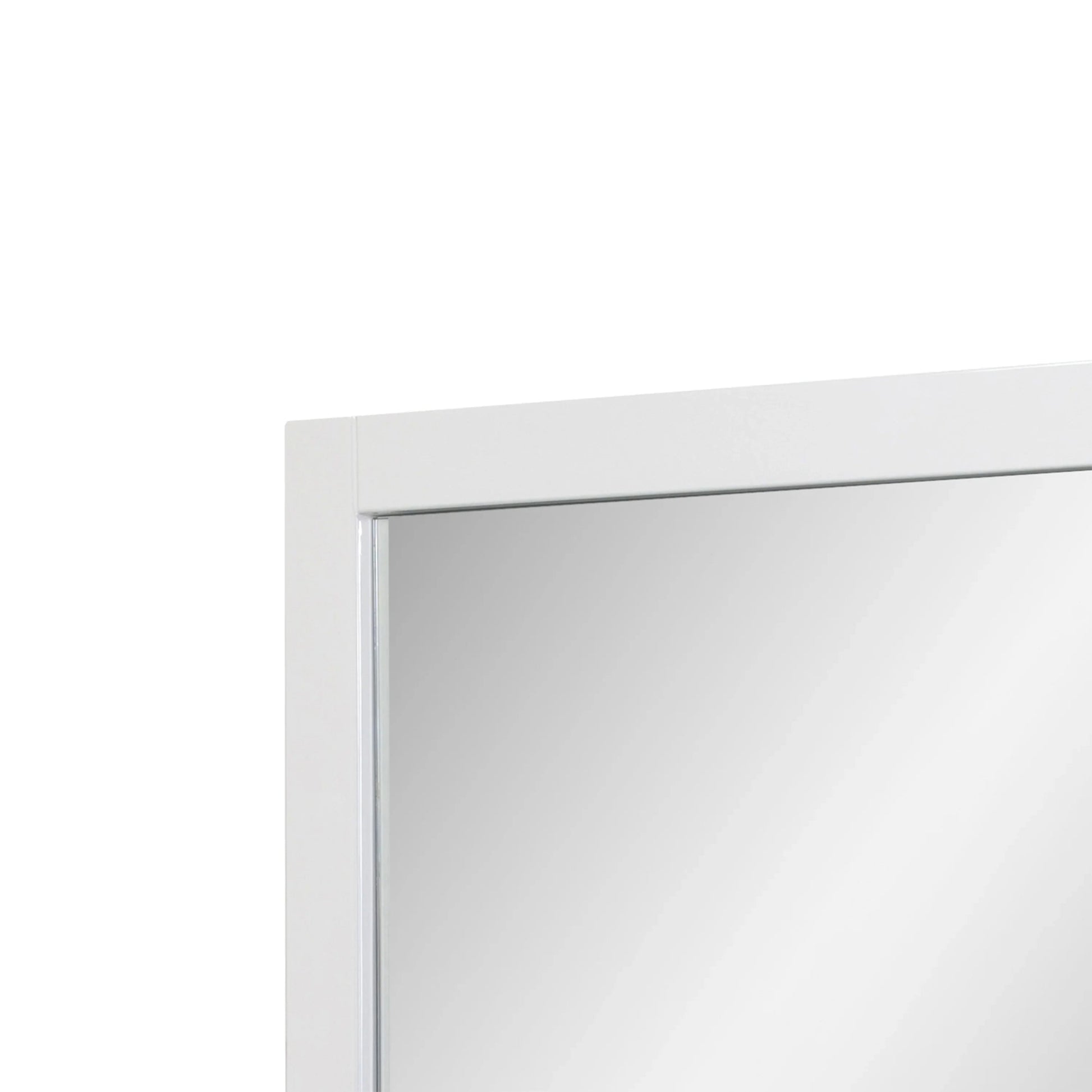 30" White Frame Rectangular Mirror : Horizontal & Vertical Installation-Mirror-DECOROLALA