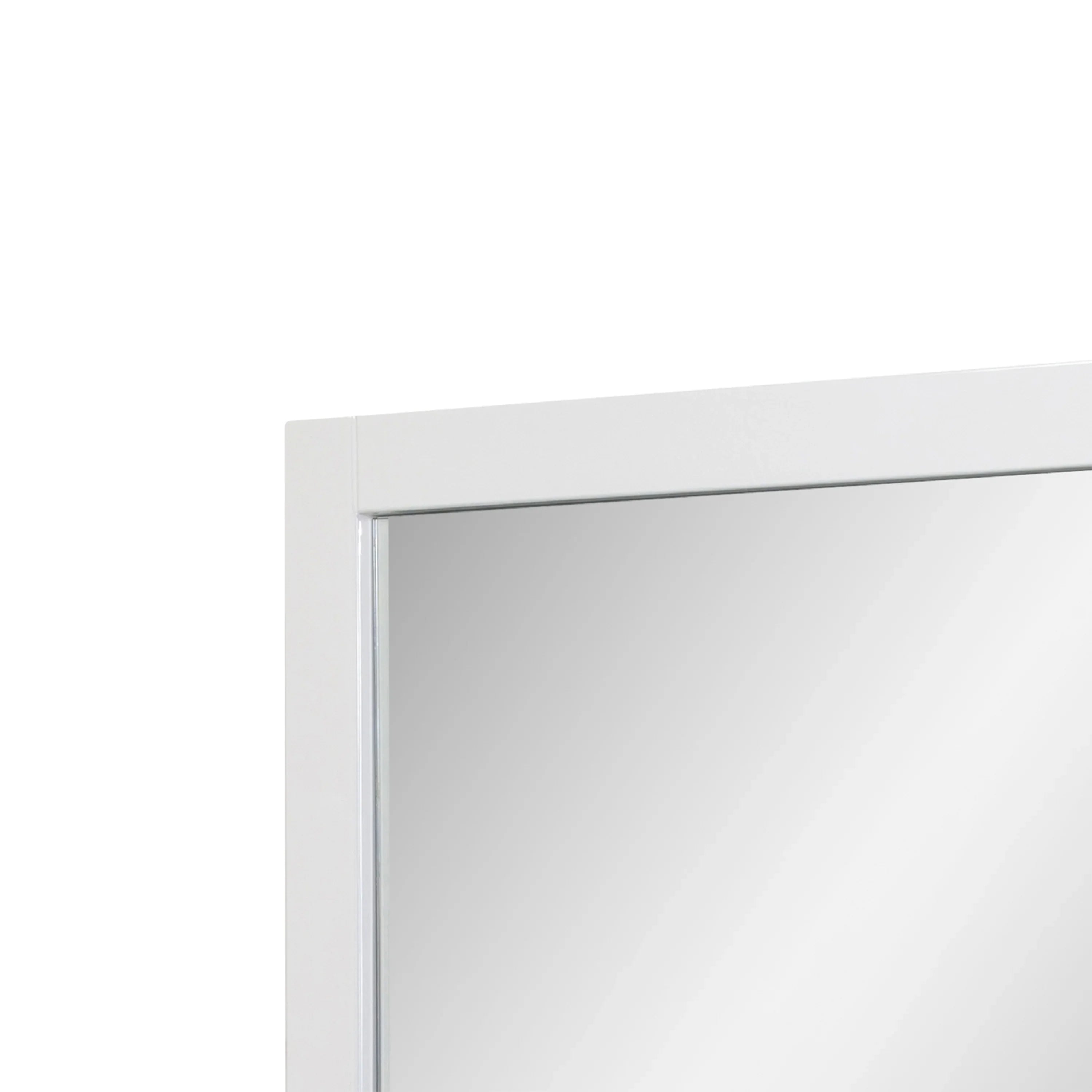 30" White Frame Rectangular Mirror : Horizontal & Vertical Installation-Mirror-DECOROLALA