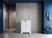 30" White Freestanding Bathroom Vanity with Engineered Calcutta Marble Countertop-Migration_Bathroom Vanities-DECOROLALA