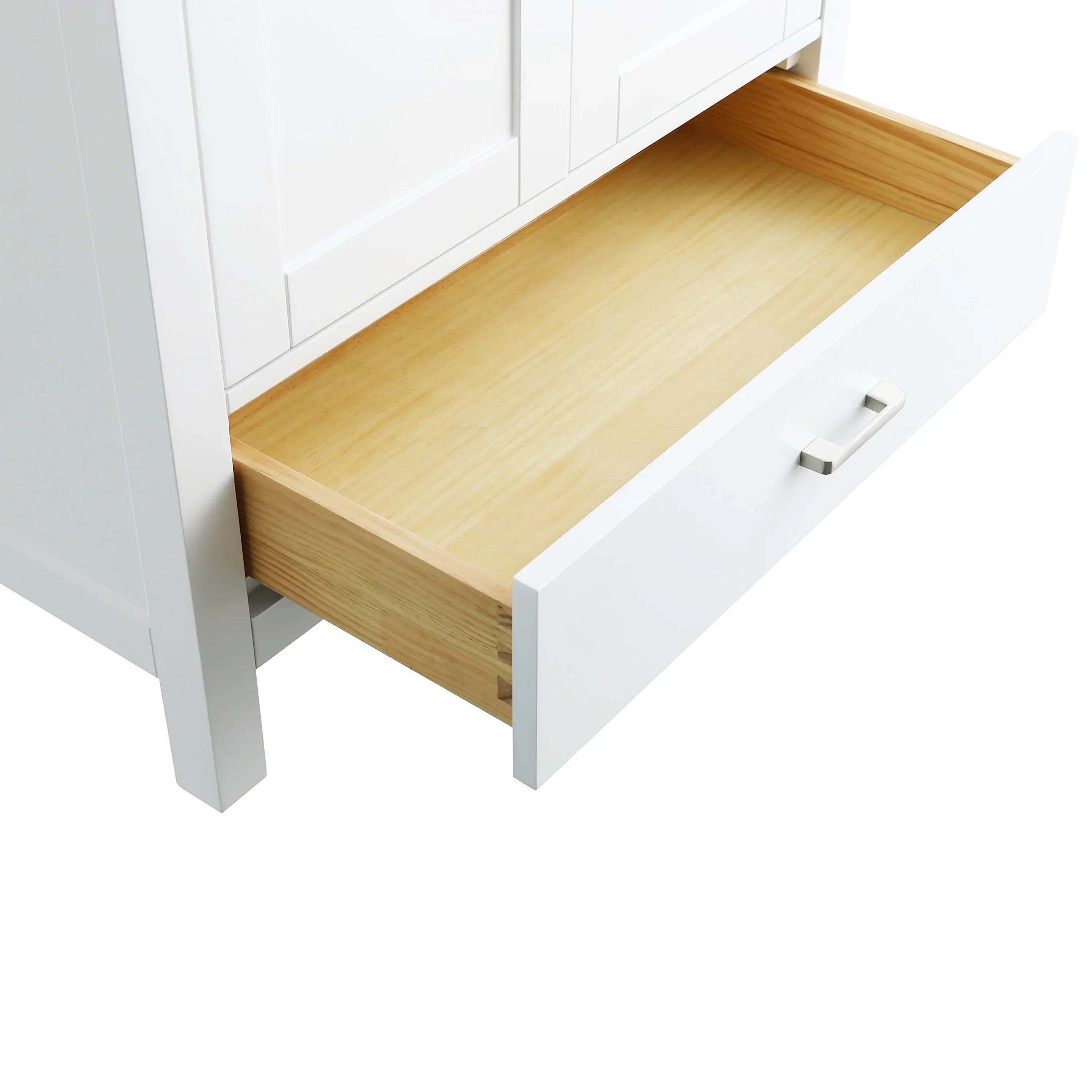 30" White Freestanding Single Sink Bathroom Vanity with Engineered Calcutta Marble Countertop-Migration_Bathroom Vanities-DECOROLALA