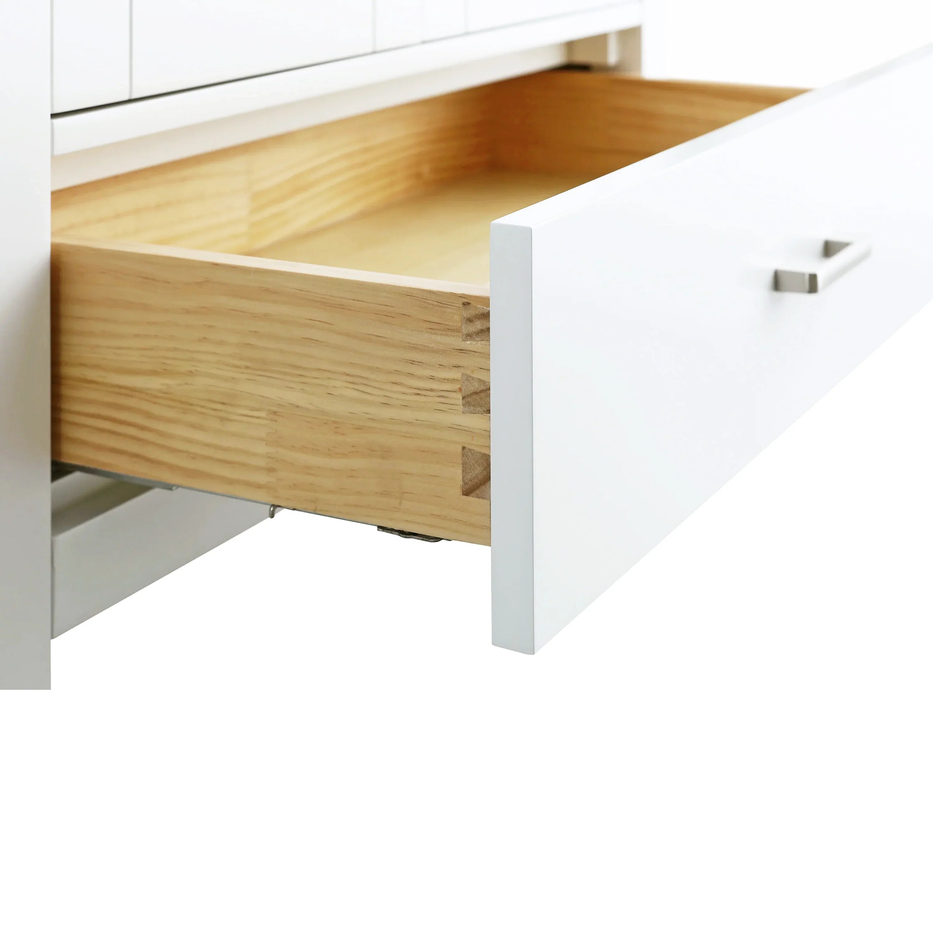 30" White Freestanding Single Sink Bathroom Vanity with Engineered Calcutta Marble Countertop-Migration_Bathroom Vanities-DECOROLALA