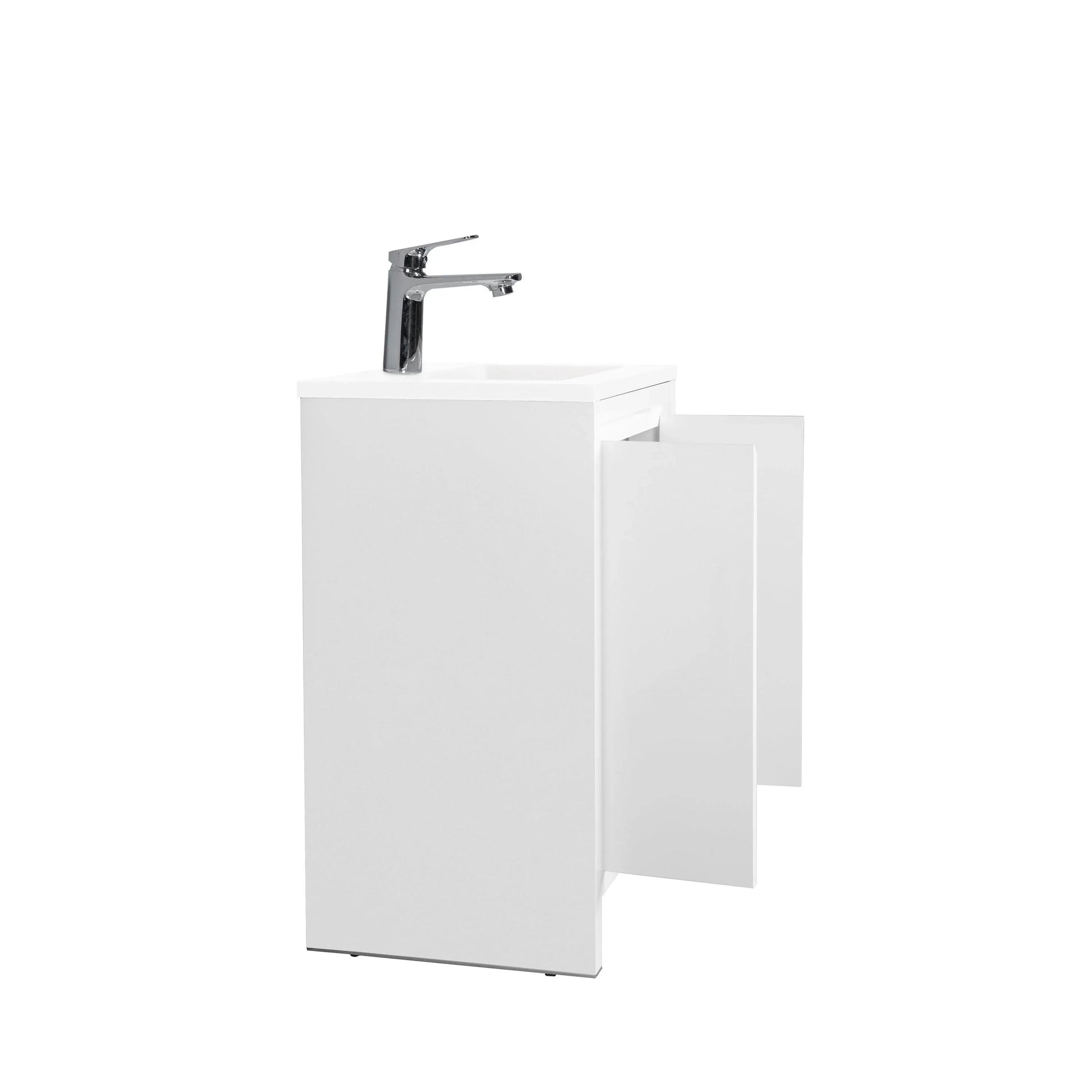 30" White Freestanding Single Sink Bathroom Vanity with White Polymarble Countertop-Migration_Bathroom Vanities-DECOROLALA