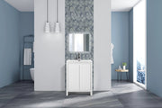 30" White Freestanding Single Sink Bathroom Vanity with White Polymarble Countertop-Migration_Bathroom Vanities-DECOROLALA