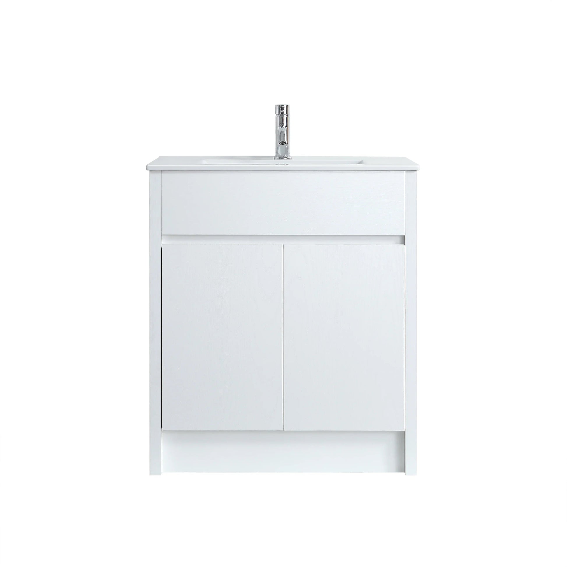 30" White Oak Freestanding Bathroom Vanity with White Ceramic Countertop-Migration_Bathroom Vanities-DECOROLALA