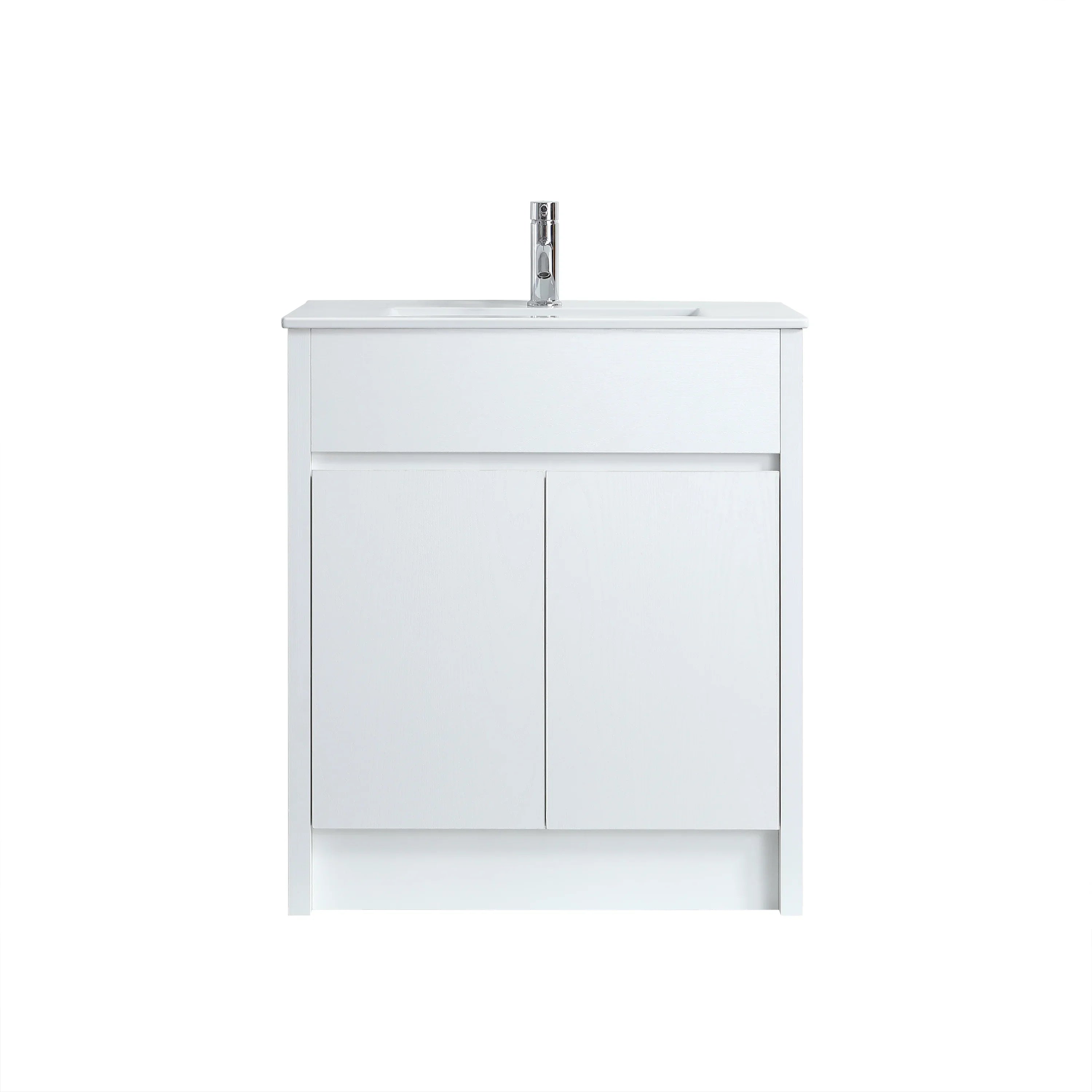 30" White Oak Freestanding Bathroom Vanity with White Ceramic Countertop-Migration_Bathroom Vanities-DECOROLALA