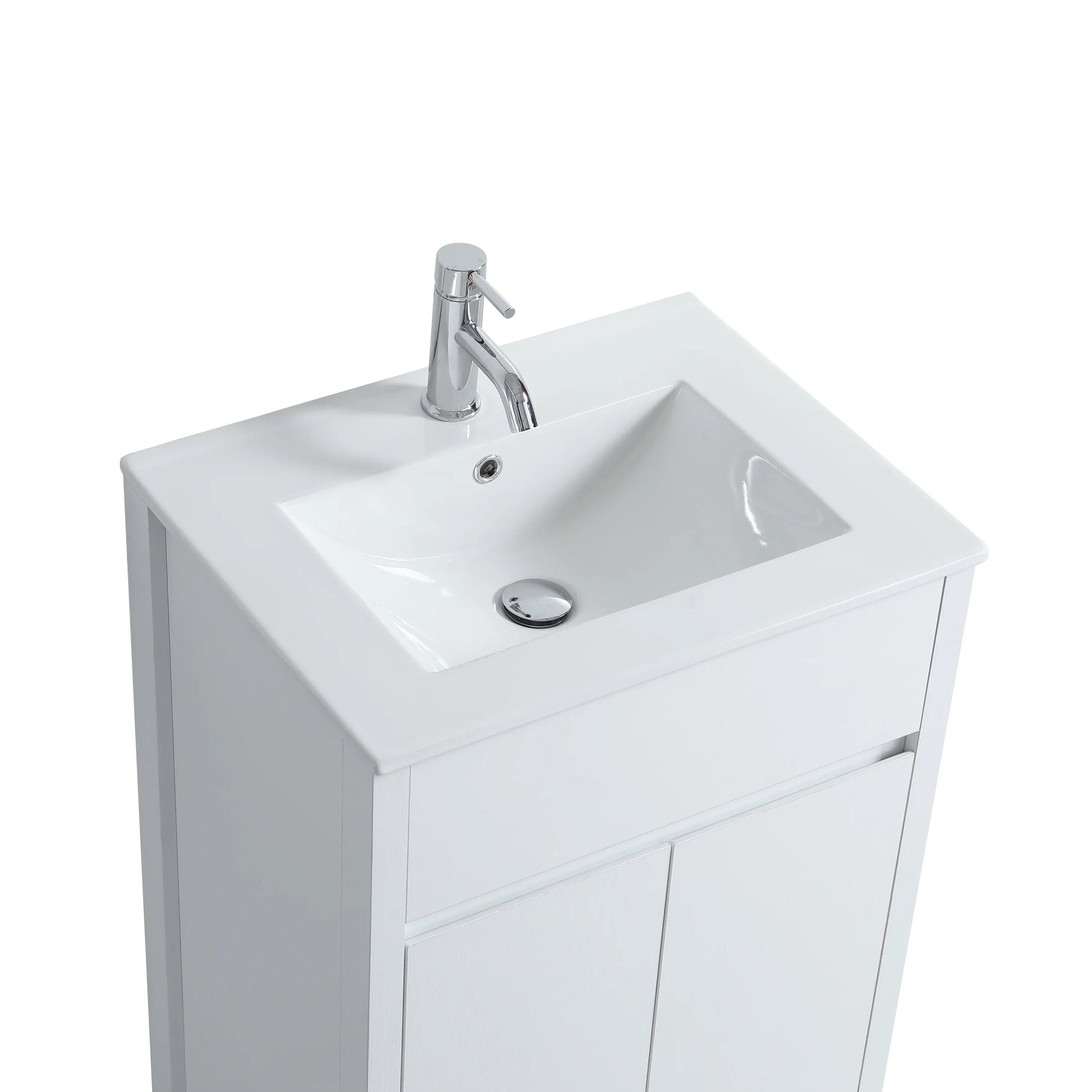 30" White Oak Freestanding Bathroom Vanity with White Ceramic Countertop-Migration_Bathroom Vanities-DECOROLALA