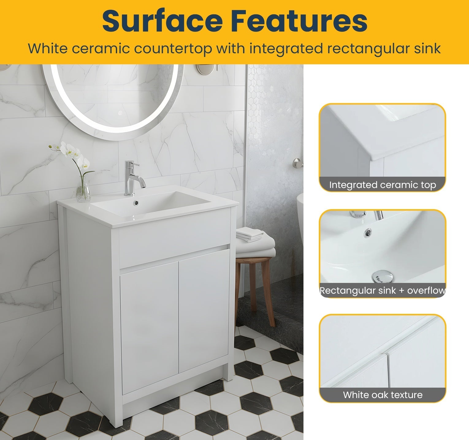 30" White Oak Freestanding Bathroom Vanity with White Ceramic Countertop-Migration_Bathroom Vanities-DECOROLALA