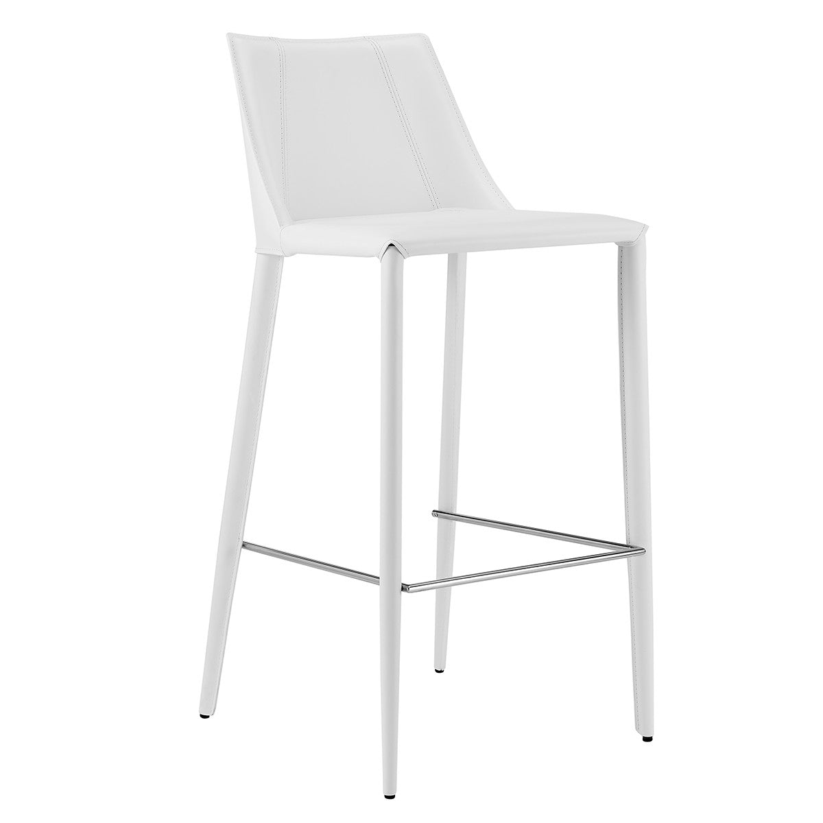 30" White Steel Low Back Bar Height Bar Chair-Bar Chairs-DECOROLALA