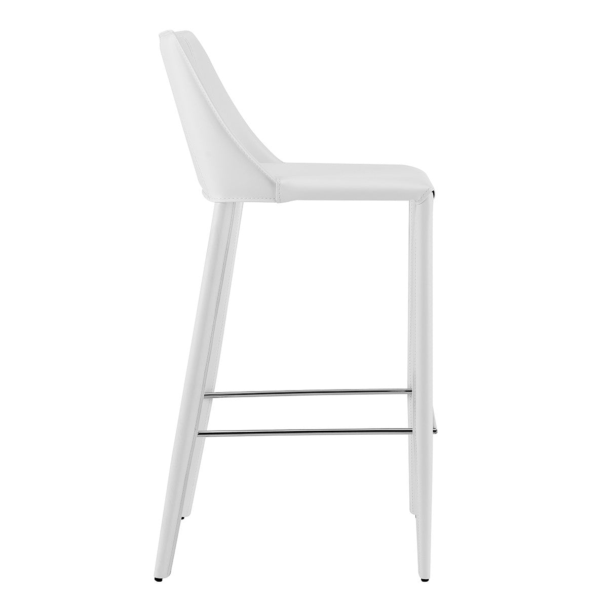 30" White Steel Low Back Bar Height Bar Chair-Bar Chairs-DECOROLALA