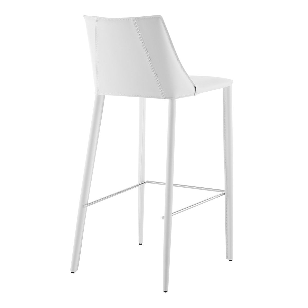 30" White Steel Low Back Bar Height Bar Chair-Bar Chairs-DECOROLALA