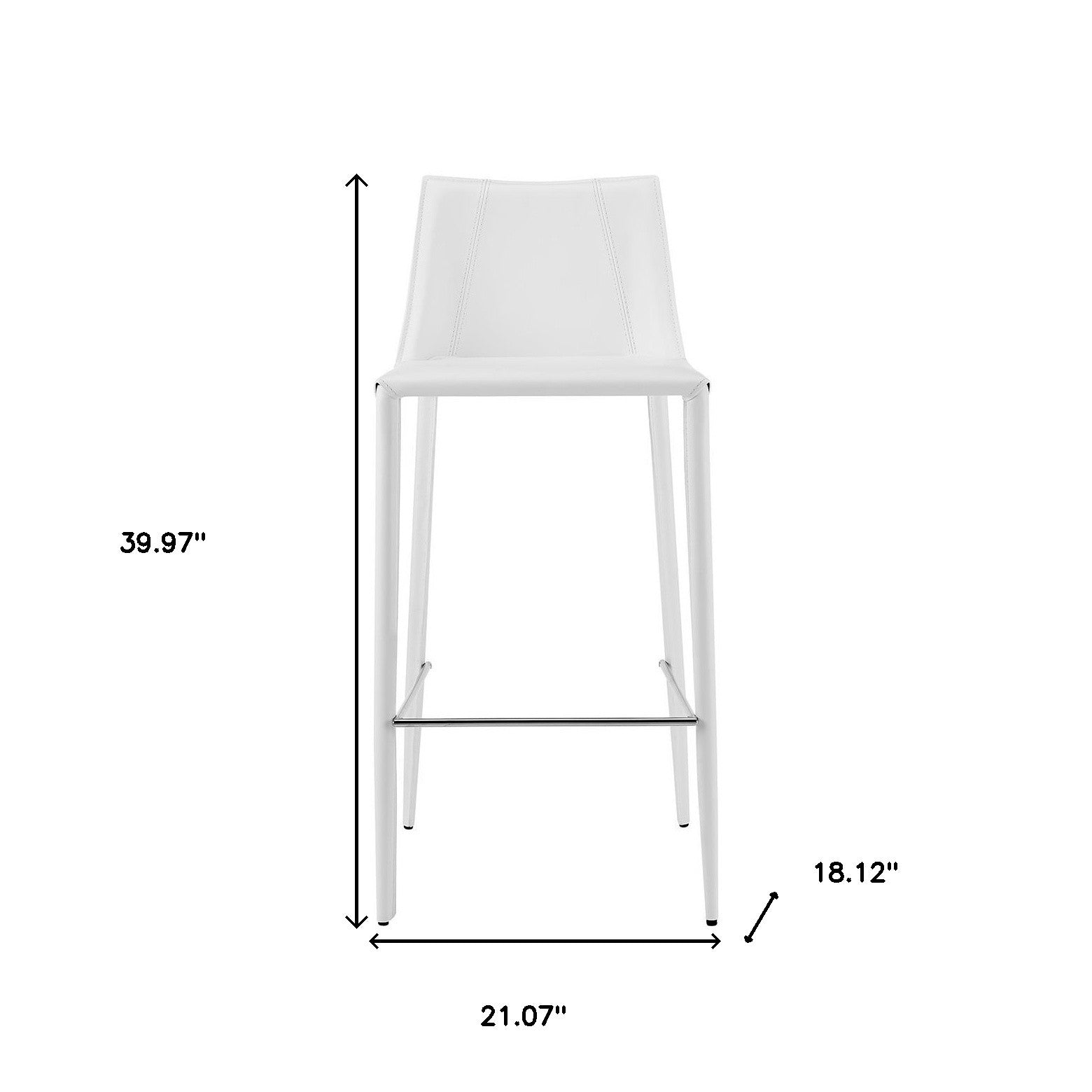 30" White Steel Low Back Bar Height Bar Chair-Bar Chairs-DECOROLALA
