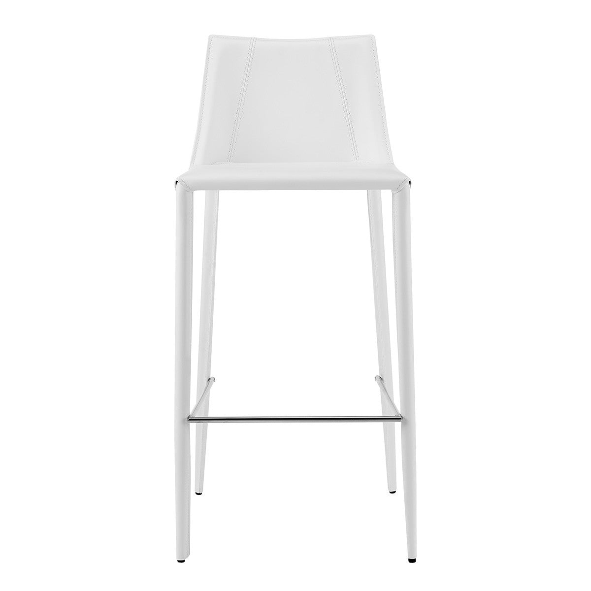 30" White Steel Low Back Bar Height Bar Chair-Bar Chairs-DECOROLALA