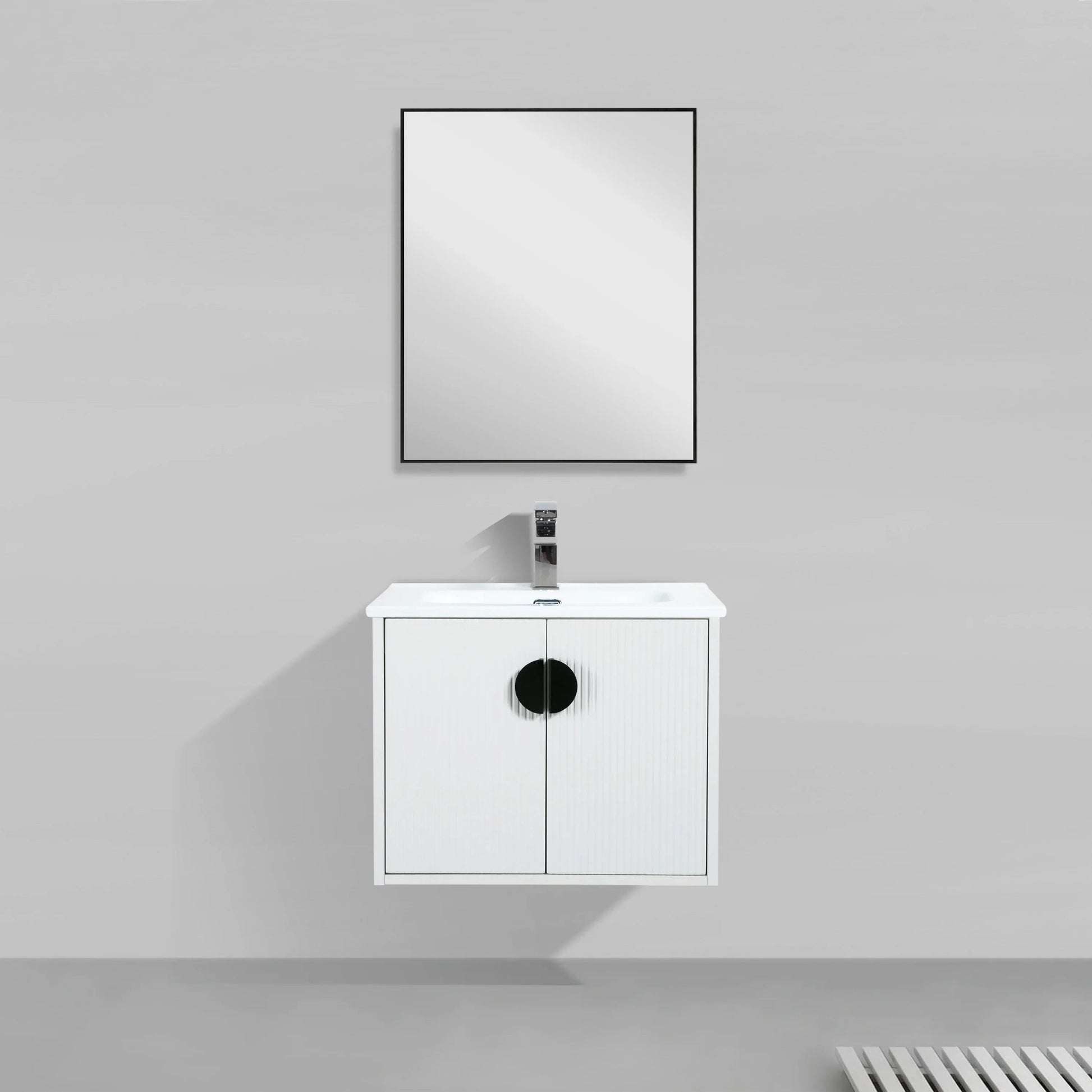 30" White Wall Mount Bathroom Vanity with White Ceramic Countertop-Migration_Bathroom Vanities-DECOROLALA
