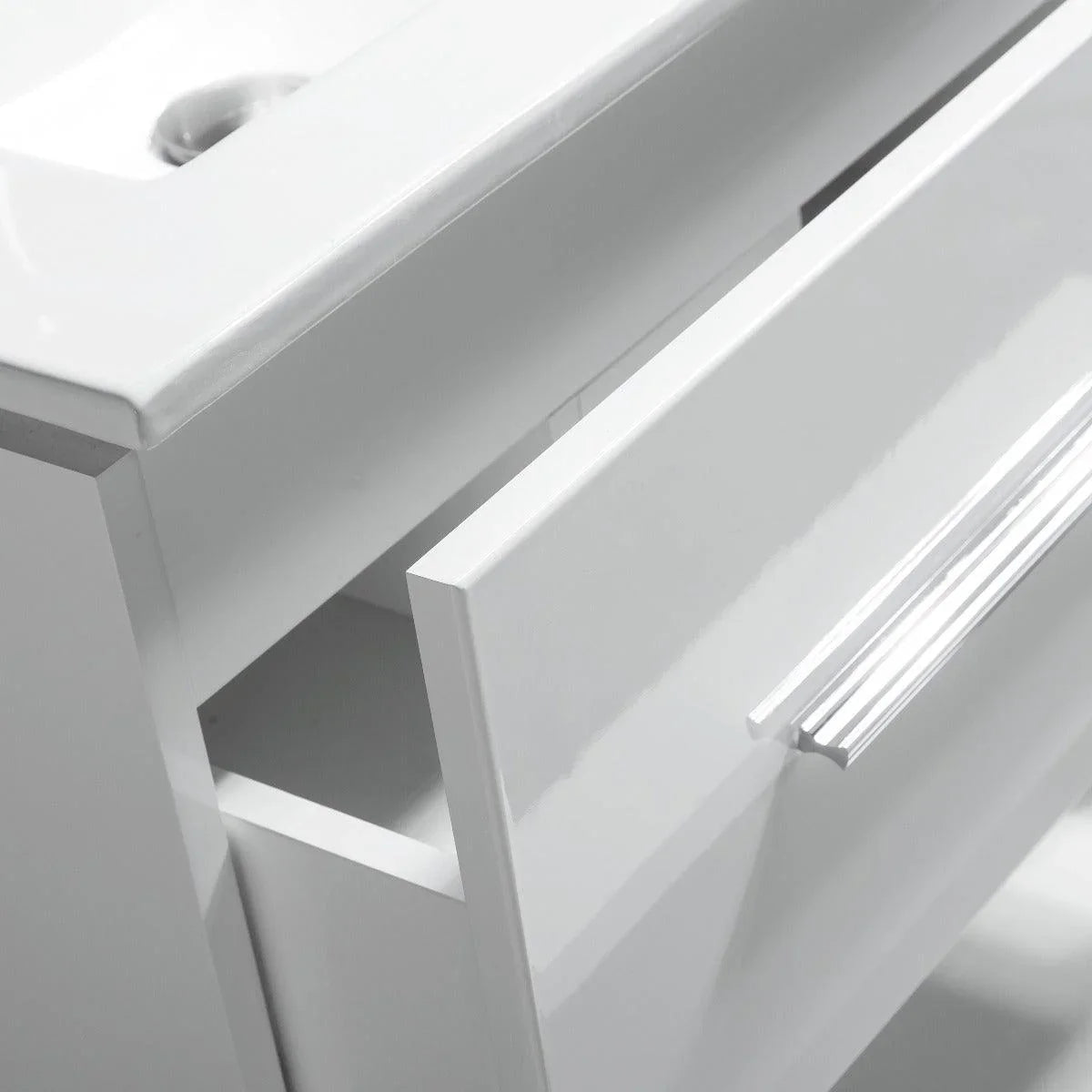 30" White Wall Mount Bathroom Vanity with White Ceramic Countertop-Migration_Bathroom Vanities-DECOROLALA