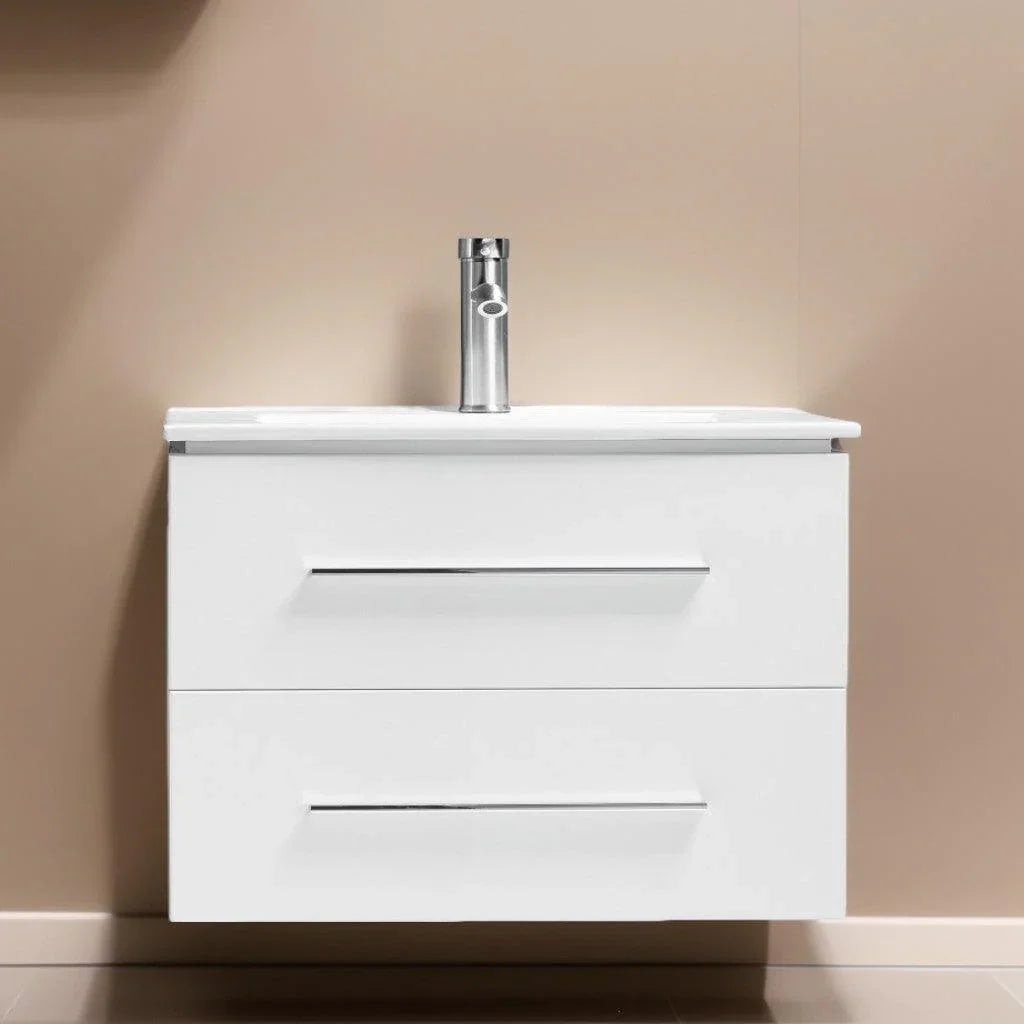 30" White Wall Mount Bathroom Vanity with White Ceramic Countertop-Migration_Bathroom Vanities-DECOROLALA