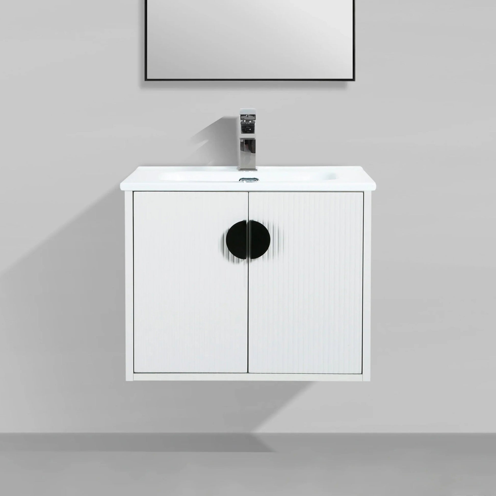 30" White Wall Mount Bathroom Vanity with White Ceramic Countertop-Migration_Bathroom Vanities-DECOROLALA