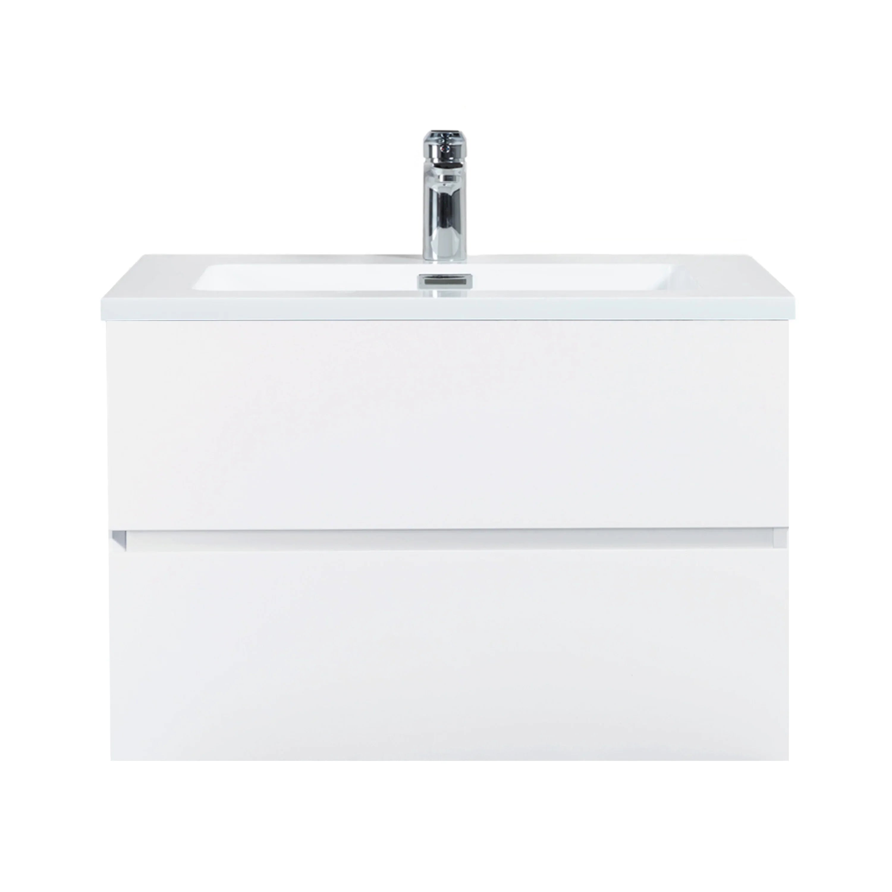 30" White Wall Mount Bathroom Vanity with White Polymarble Countertop-Migration_Bathroom Vanities-DECOROLALA