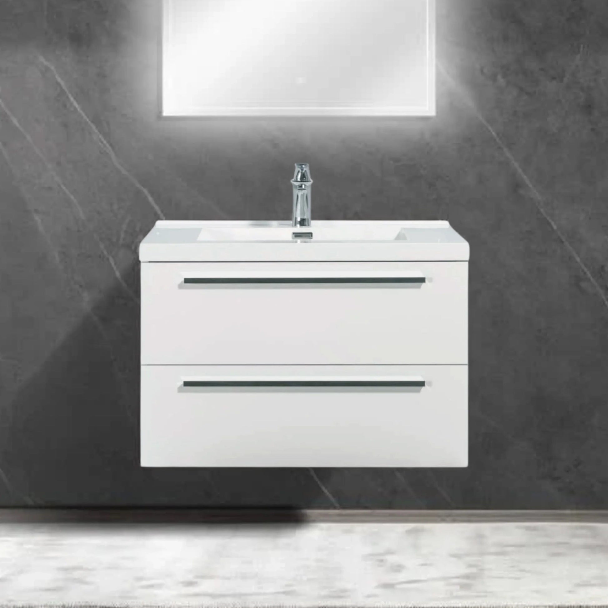 30" White Wall Mount Bathroom Vanity with White Polymarble Countertop-Migration_Bathroom Vanities-DECOROLALA
