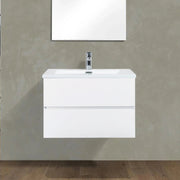 30" White Wall Mount Bathroom Vanity with White Polymarble Countertop-Migration_Bathroom Vanities-DECOROLALA