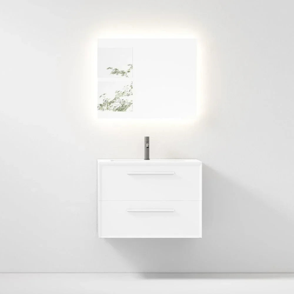 30" White Wall Mount Single Sink Bathroom Vanity with Matte White Solid Surface Countertop-Migration_Bathroom Vanities-DECOROLALA