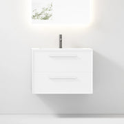 30" White Wall Mount Single Sink Bathroom Vanity with Matte White Solid Surface Countertop-Migration_Bathroom Vanities-DECOROLALA