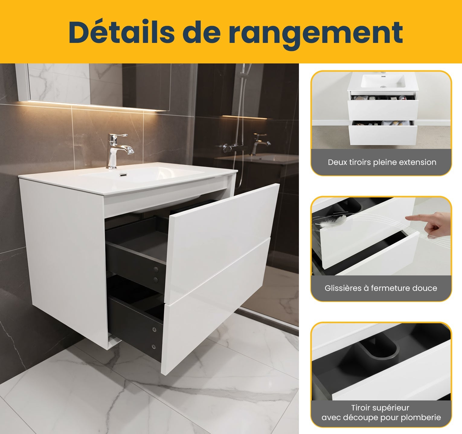 30" White Wall Mount Vanity with White Polymarble Countertop-Migration_Bathroom Vanities-DECOROLALA