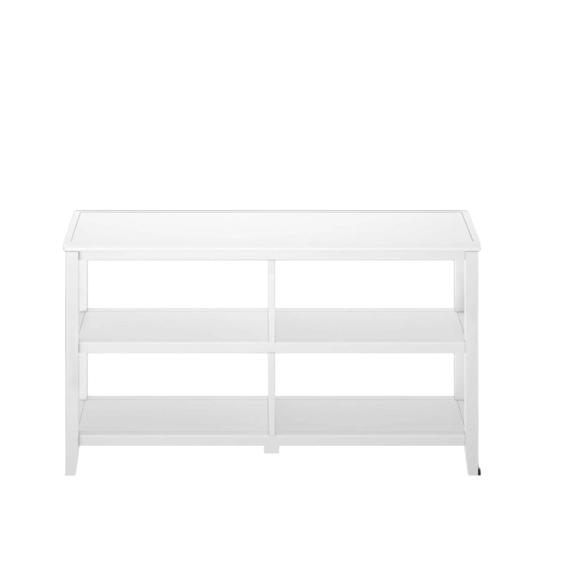 30" White Wood Two Shelf Bookcase-Bookcases-DECOROLALA