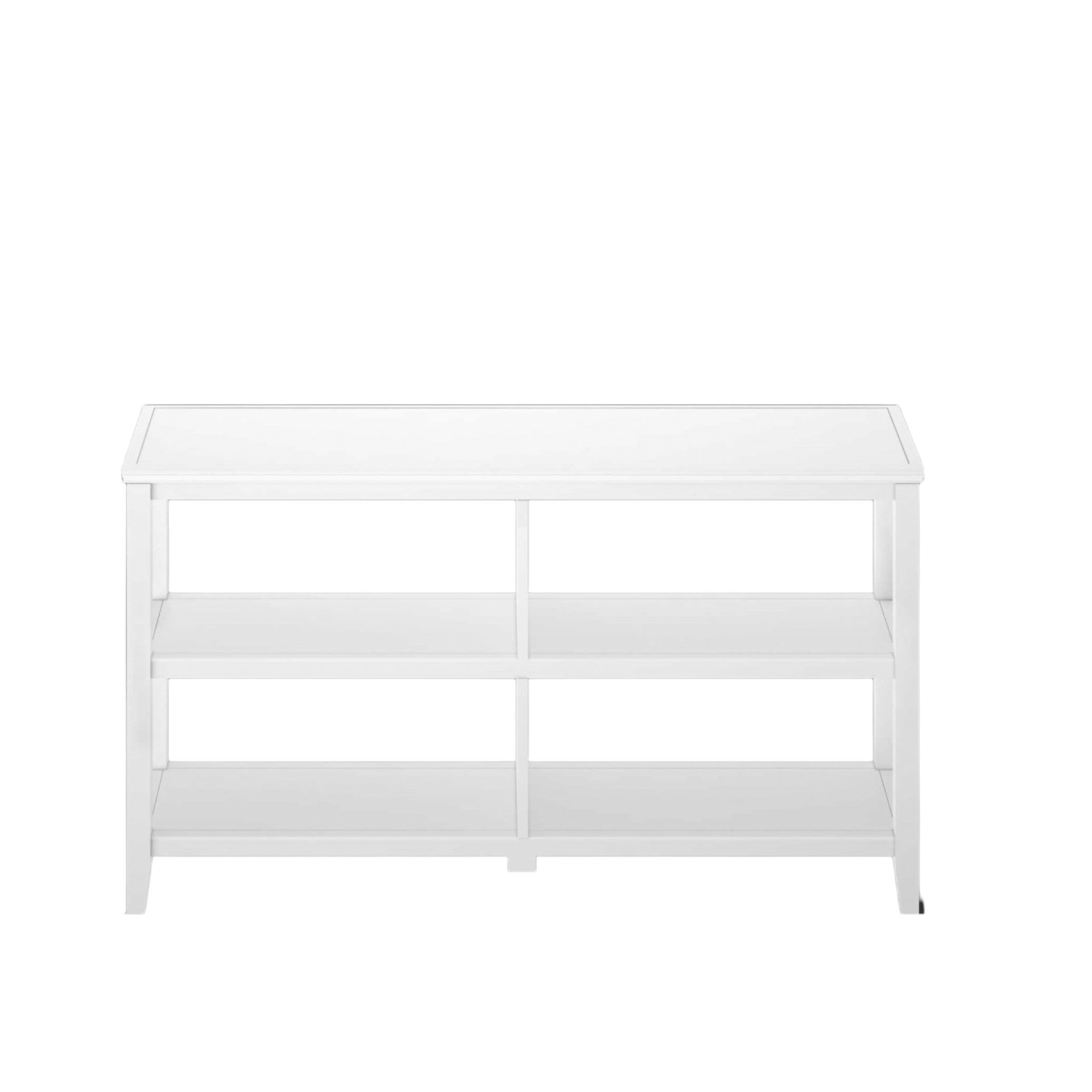 30" White Wood Two Shelf Bookcase-Bookcases-DECOROLALA
