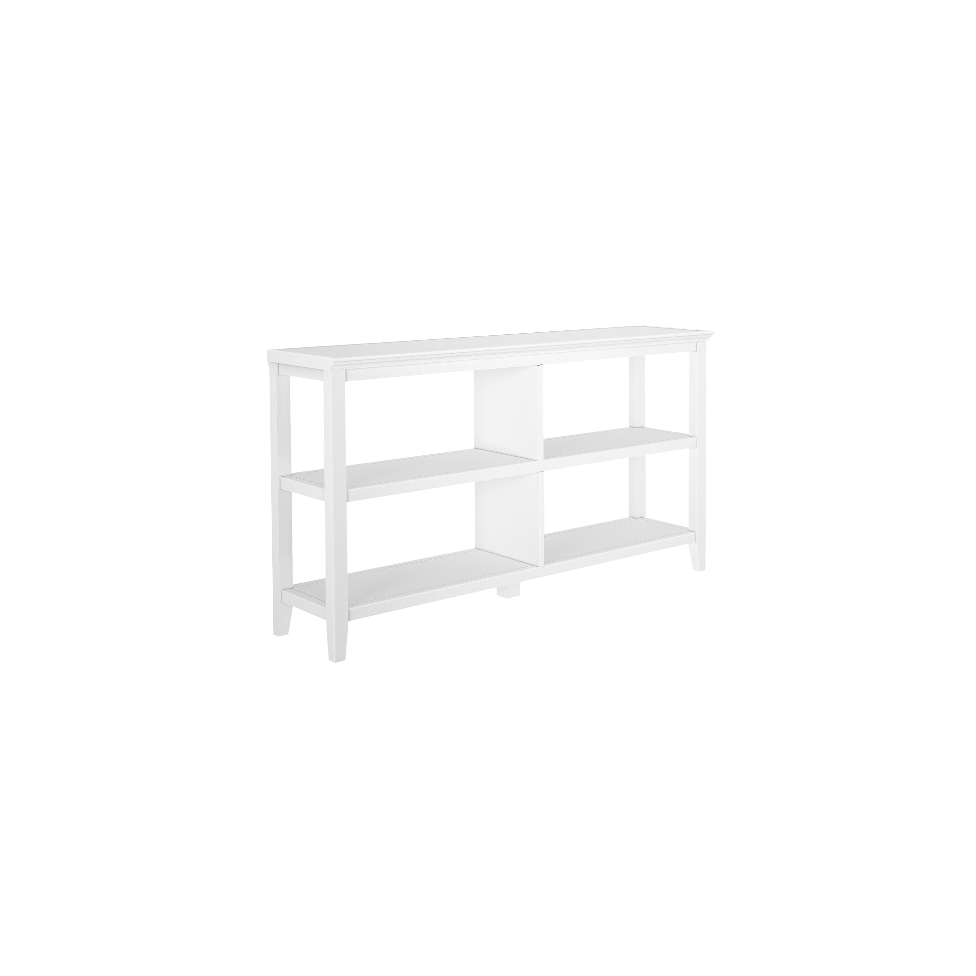 30" White Wood Two Shelf Bookcase-Bookcases-DECOROLALA